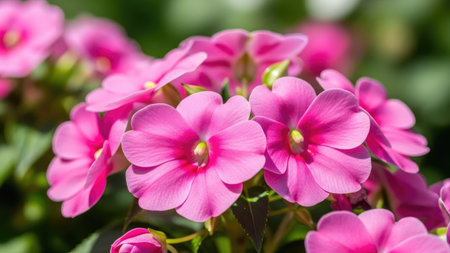 Beautiful pink phlox flower in the garden, stock photoの素材
