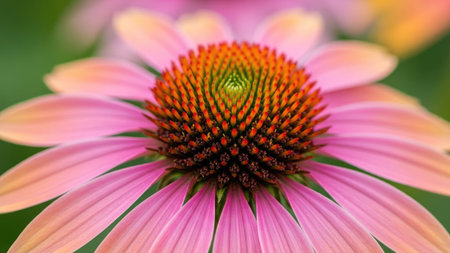 Echinacea purpurea, coneflower, close upの素材