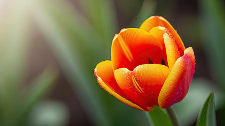 tulip. a bulbous spring-flowering plant of the lily family, with boldly colored cup-shaped flowers.の素材