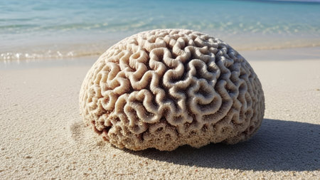 Coral on the sandy beach of the Caribbean island of Cayo Largoの素材