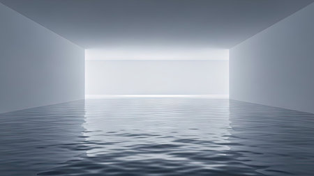 3d rendering of empty room interior with floor and white wall.の素材