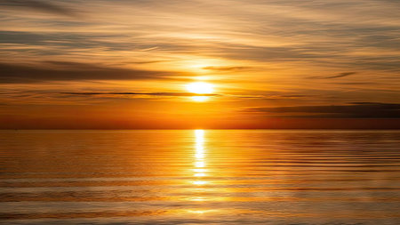 Beautiful sunset over the sea. Sunset on the sea. Nature composition.の素材