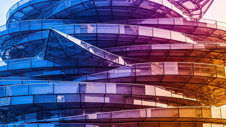 Exterior of modern architecture, detail of the facade of the buildingの素材