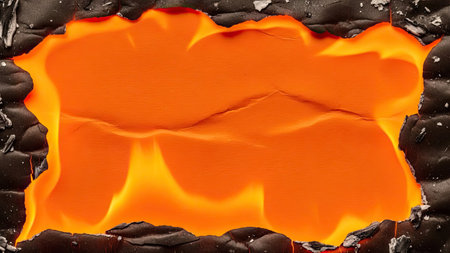 Burning paper background with space for text or image. Burned paperの素材