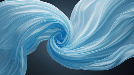 Abstract blue wavy background. 3d rendering, 3d illustration.の素材