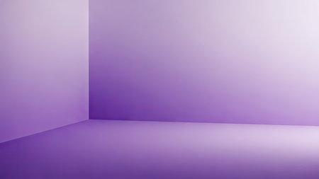 Empty room with purple wall and floor. 3d render. Abstract background.の素材