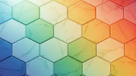 Colorful hexagon background. Abstract geometric pattern. 3d renderingの素材