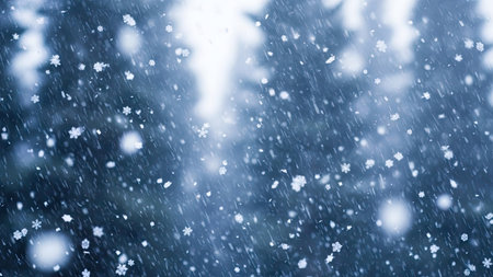 Winter background with falling snowflakes. Winter background with snowflakesの素材