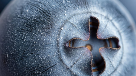 Macro detail of a frozen blueberry, shallow depth of fieldの素材