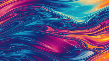 abstract multicolored background with blue, red and yellow wavesの素材