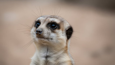 Portrait of a meerkat (Suricata suricatta)の素材