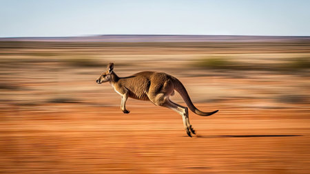 Kangaroo (Macropus giganteus) in the Kalahari desert, South Africaの素材