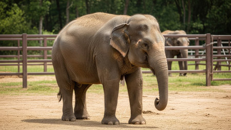 Asian elephant (Elephas maximus), also known as the Asian elephant.の素材