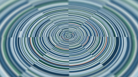 Abstract background with circles and lines. Different shades and thickness. 3d renderingの素材