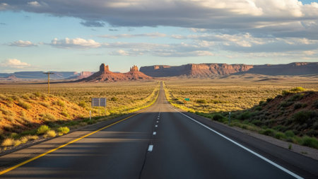 Road in Monument Valley, Arizona, United States of America, USAの素材
