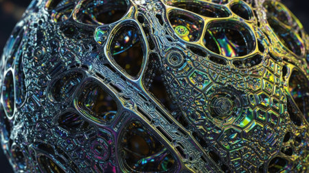 Abstract colorful background with bubbles. 3d rendering, 3d illustration.の素材