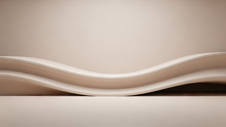 abstract 3d illustration of empty room with white wall and floorの素材