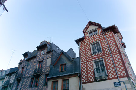 Wood buildings in france downtown