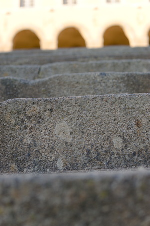 Ancient steps close up photoの写真素材