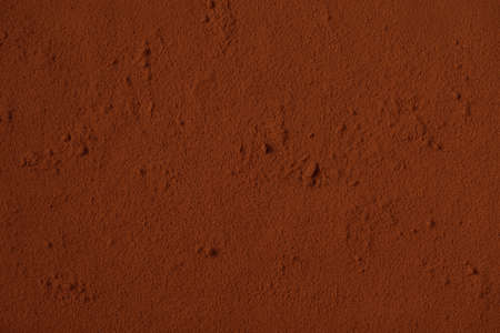 Table surface covered with cocoa powder. Background. Top view. Space for text. Copy space.の写真素材