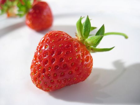Strawberry on a plateの写真素材