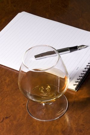 Snifter glass of cognacの写真素材