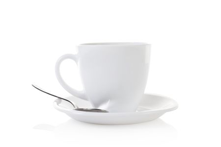 cup of coffee on a white backgroundの写真素材