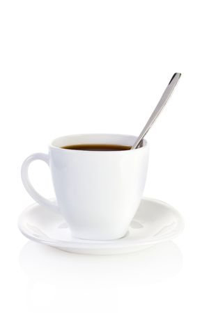 cup of coffee on a white backgroundの写真素材