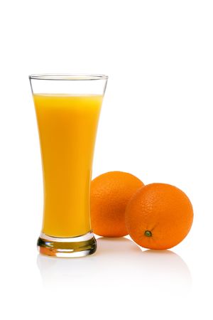 A Glass of orange Juice with Fruit.の写真素材