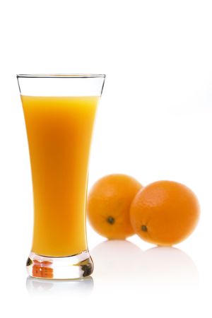 A Glass of orange Juice with Fruit.の写真素材