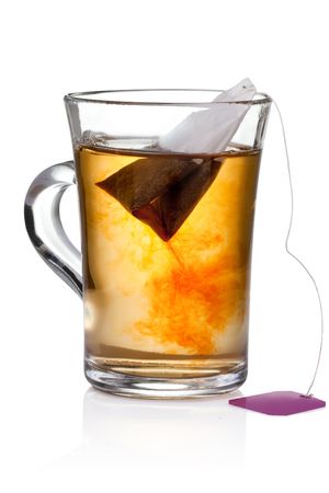 Glass of Tea with Bag Endの写真素材
