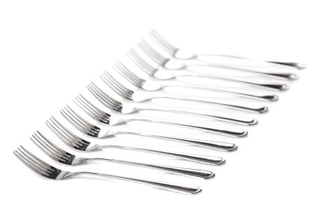 fork on a white background.の写真素材