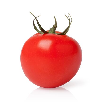 fresh tomatoes on white background の写真素材