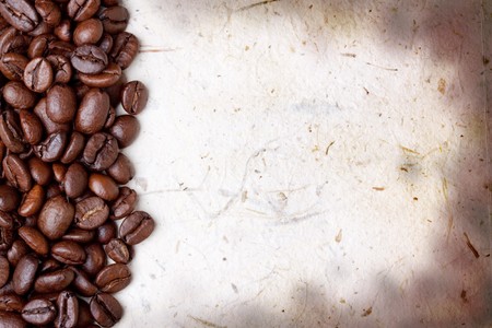 Open frame made of roasted coffee beansの写真素材