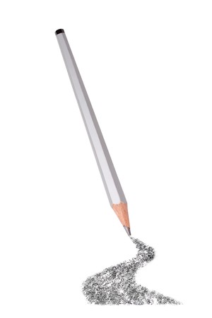 pencils writing on white paperの写真素材