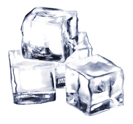 ice cubes isolated on whiteの写真素材