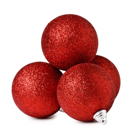 christmas balls on a white backgroundの写真素材