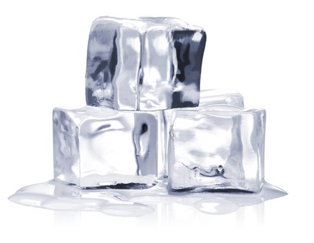 ice cubes isolated on whiteの写真素材