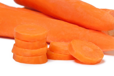 fresh carrot vegetables on a white backgroundの写真素材