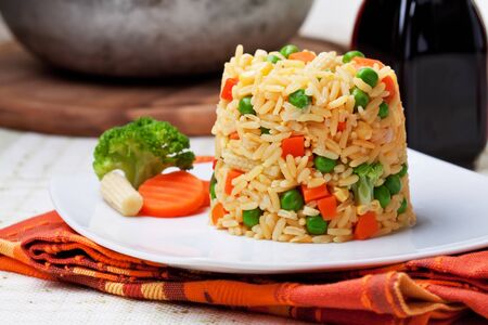 Rice with vegetablesの写真素材