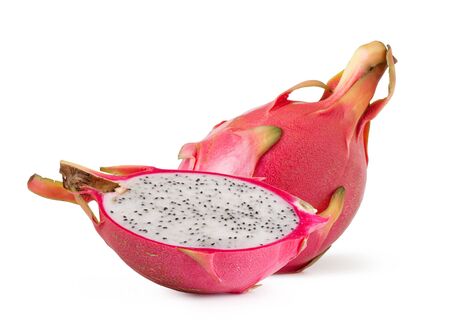Pink pitahaya isolated on a white backgroundの写真素材