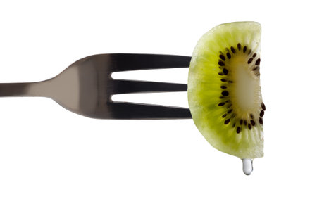 Fresh kiwi on a white backgroundandの写真素材