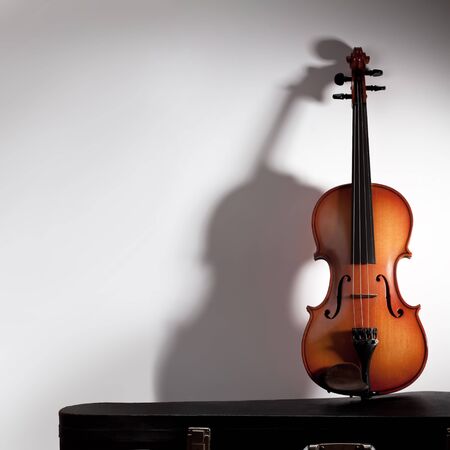 Violin with soft shadow and copy spaceの写真素材