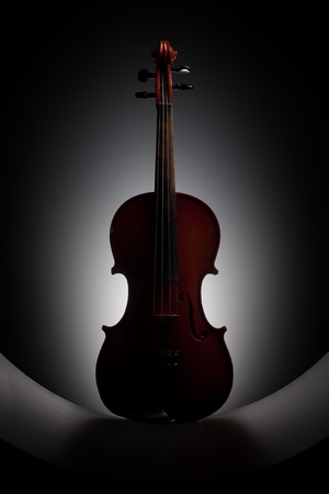 Violin on black backgroundの写真素材