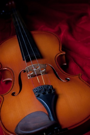 Close-up of an old violinの写真素材