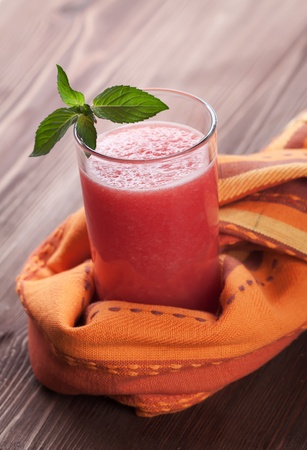 glass of watermelon smoothieの写真素材