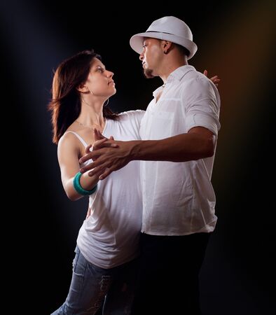 Young Man and Woman danceの写真素材