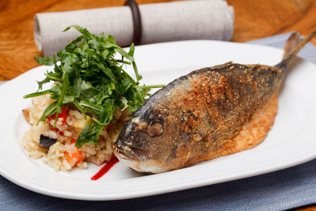 Grilled Sea Bream (Dorado) with risotto