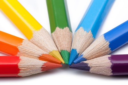 Color pencils on a white background Color pencils on a white background