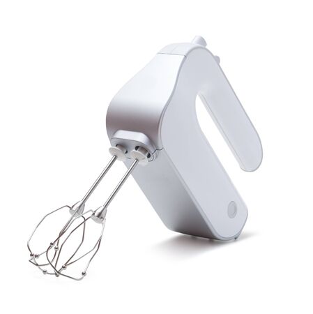 Electric food mixer on a whiteの写真素材